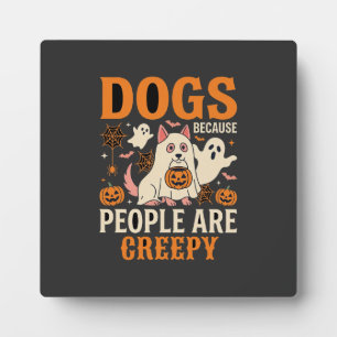 Honden Omdat Mensen Enge Halloween Geest Fotoplaat