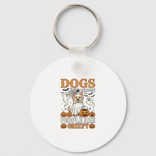 Honden Omdat Mensen Enge Halloween Geest Honden Sleutelhanger