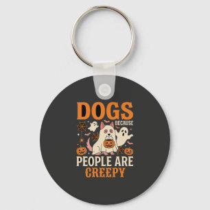 Honden Omdat Mensen Enge Halloween Geest Sleutelhanger
