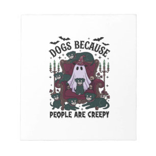 Honden Omdat Mensen Enge Haloween Geest Goth Notitieblok