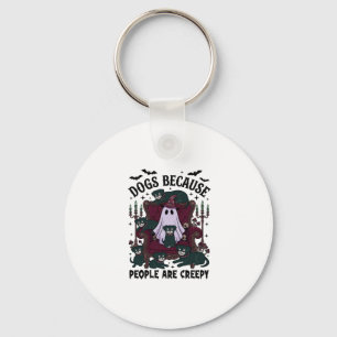 Honden Omdat Mensen Enge Haloween Geest Goth Sleutelhanger
