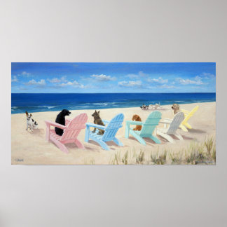 Honden op dekstoelen poster