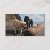 Honden op het strand visitekaartje (Achterkant)