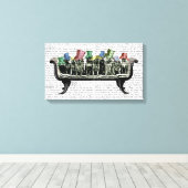 Honden op sofa canvas afdruk (Insitu (Houten vloer))