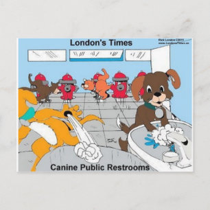 Honden Openbare Toiletten Grappige Cadeaus T-shirt Briefkaart