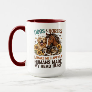 Honden & Paarden Maken Me Gelukkig Grappige Dieren Mok