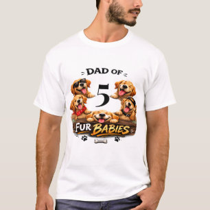 Honden Papa Portret Gepersonaliseerd Nummer Aangep T-shirt