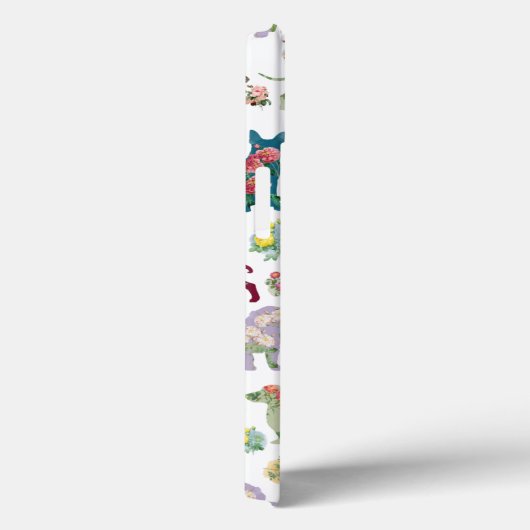 Honden Patroon en  Waterverf bloemen monogram Case-Mate iPhone Case (Achterkant / Rechts)