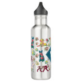 Honden Patroon &  Flowers Monogram Waterfles (Links)