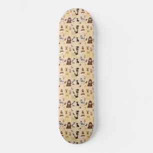 honden patroon. skateboard