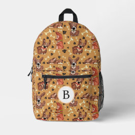 HONDEN PATROONPOOTPRINTS EN HONDEN BOTTEN PATROONN BEDRUKTE RUGZAK