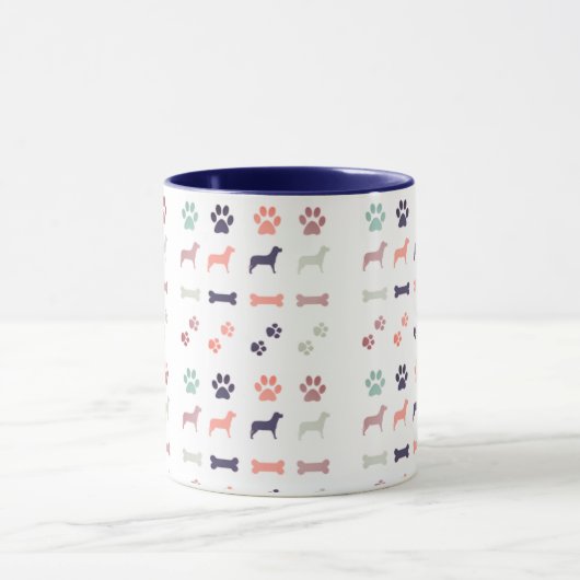 Honden, Paw Prints en Dog Botten Koffie Mok (Midden)