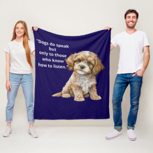 Honden praten als je luistert Puppy fleece deken