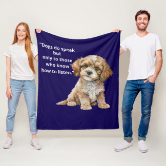 Honden praten als je luistert Puppy fleece deken