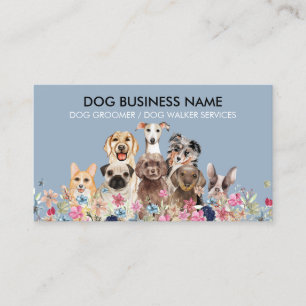 Honden Puppy Bloemen Boho Landelijk Waterverf Sche Visitekaartje