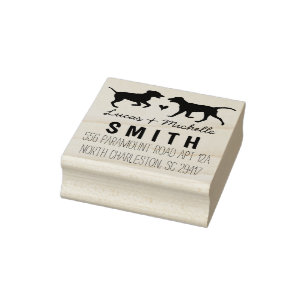 Honden retour adresstempel - bruiloft dieren rubberstempel