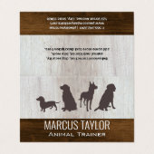 Honden Roedel | Hondentraining | Houtstructuur Visitekaartjes (Buitenkant ongevouwen)