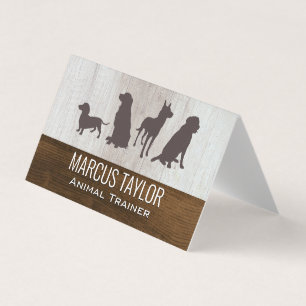 Honden Roedel Hondentraining Houtstructuur Visitekaartjes