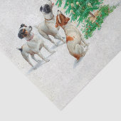 honden rond de kerstboom tissuepapier (Detail)
