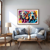 Honden samen Pop Art Poster