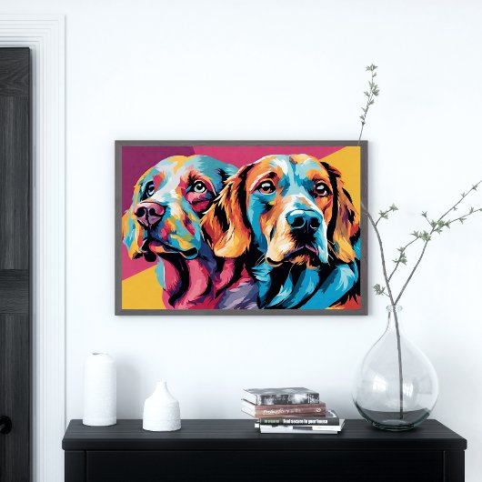 Honden samen Pop Art Poster