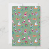 Honden Schaatsen Pistache Groene Kerstfeest Kaart (Achterkant)