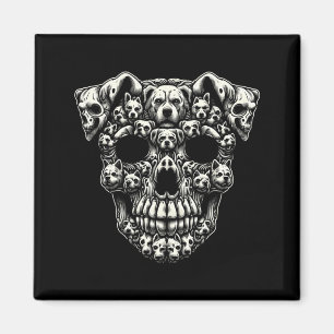 Honden schedel Röntgenfoto Halloween skelet Zwart  Magneet