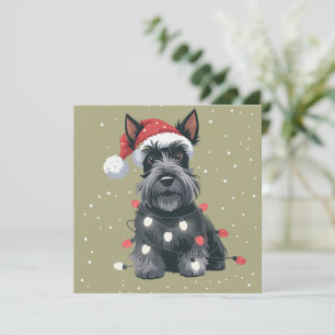 Honden Scottie Schotse Terrier Kersthond Moeder Feestdagenkaart