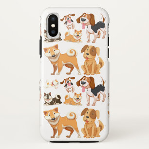 Honden, slappe oren, krullende staarten iPhone x hoesje