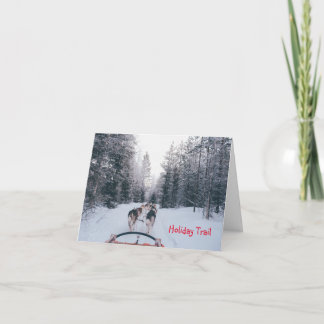 Honden Slede Vakantie Trail Kerstkaart Notitiekaartje