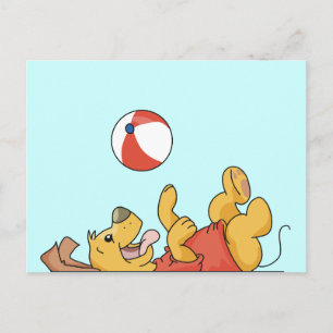 Honden spelen met kogeltonijnen en cadeautjes briefkaart