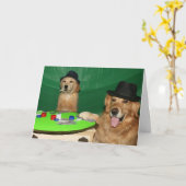 Honden spelen Poker Verjaardag Kaart (Gele Bloem)