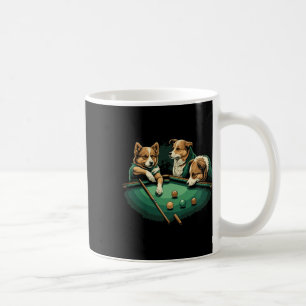 Honden spelen pooltafel biljart 8 bal koffiemok