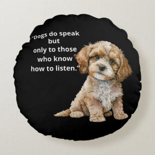 Honden Spreken Zielvolle Puppy Ronde Worp Kussen