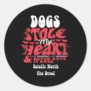 Honden stalen mijn hart ~ Grappige Valentijnsdag Ronde Sticker
