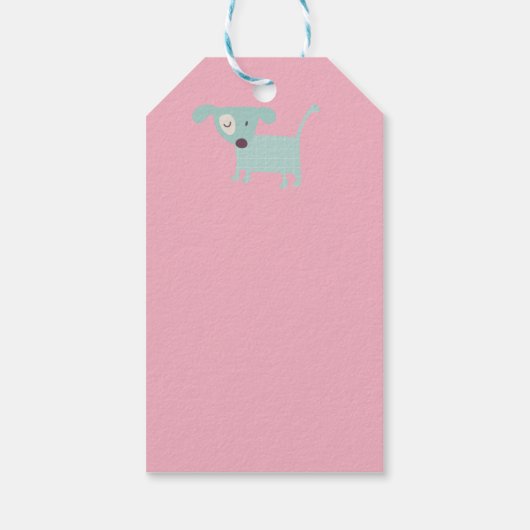 Honden, sterren en bloemen cadeaulabel (Achterkant)