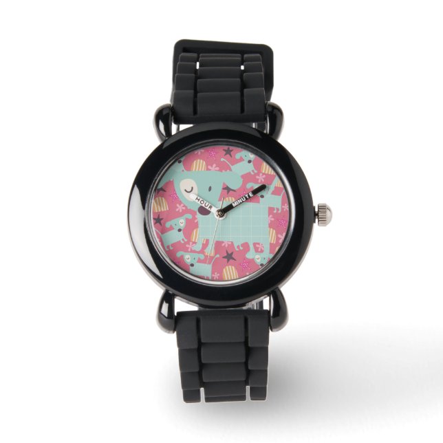 Honden, sterren en bloemen horloge (Voorkant)