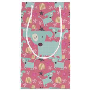 Honden, sterren en bloemen klein cadeauzakje