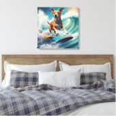Honden surfen canvas afdruk (Insitu (Slaapkamer))