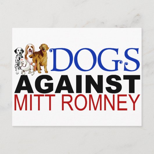 Honden tegen Mitt Romney Briefkaart (Voorkant)