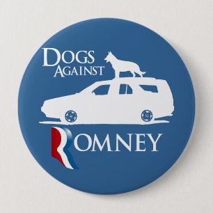 Honden tegen Mitt Romney.png Ronde Button 4,0 Cm