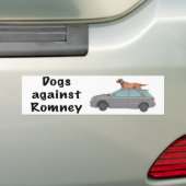 Honden tegen Romney Bumpersticker (Op auto)