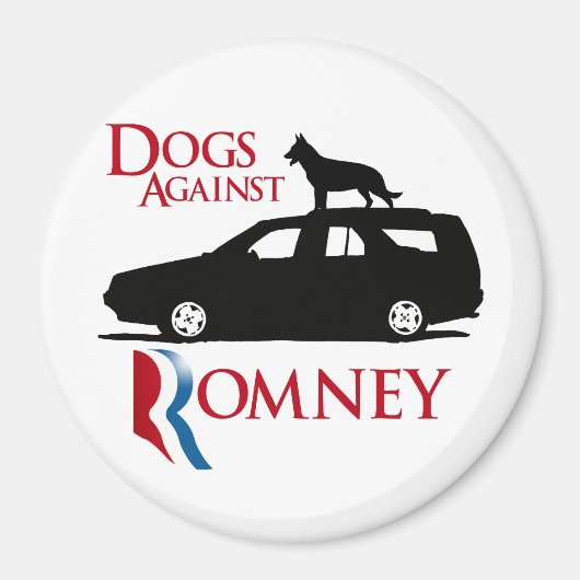 Honden tegen Romney -.png Magneet (Voorkant)