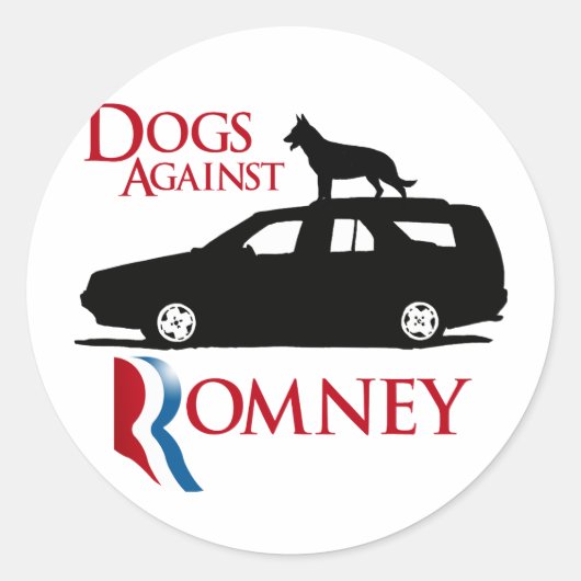 Honden tegen Romney -.png Ronde Sticker (Voorkant)