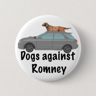 Honden tegen Romney Ronde Button 5,7 Cm