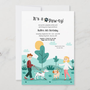 Honden Uitlaat Feestje Kaart