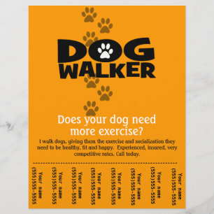 Honden uitlaatbedrijf scheurblad flyer sjabloon
