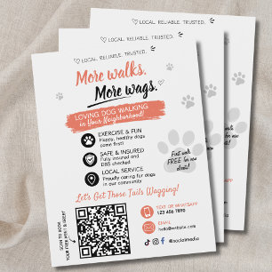 Honden Uitlaten Pet Sitting Zakenvliegers QR Code Flyer