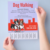 Honden Uitlaten Walker Boston Terriers Scheurblad Flyer (Hand)