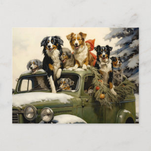 Honden van de Tree Boerderij Vintage Briefkaart
